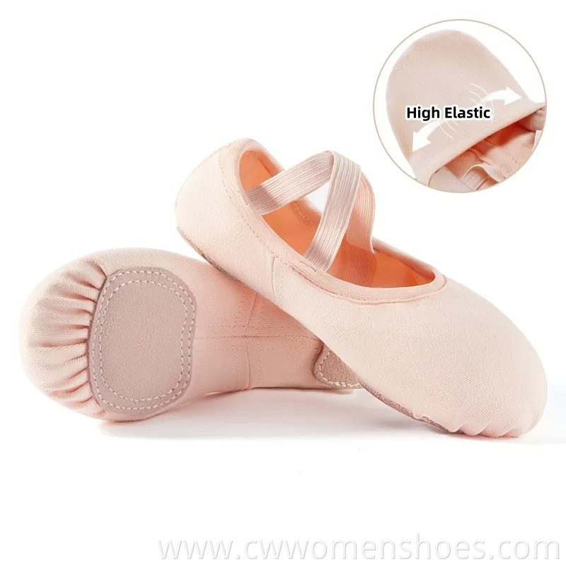 Women Ballet Shoes Highly Stretch Canvas Dance Slipper Yoga Shoes for Girls/Adults